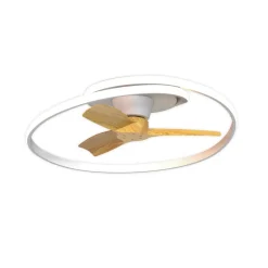 Mantra Iluminación Loftventilatorer > LED-loftventilator Ocean hvid/træ DC støjsvag Ø 78 cm CCT