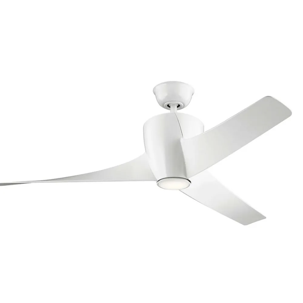 KICHLER Loftventilatorer > LED-loftventilator Phree 56, trebladet, hvid