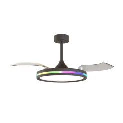 Loftventilatorer ^ Mantra Iluminación LED-loftventilator Rafaga sort DC lydsvag Ø 106 cm CCT RGB