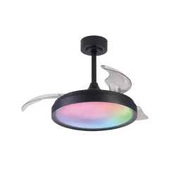 Loftventilatorer ^ Mantra Iluminación LED-loftventilator Siberia Mini sort, lydsvag 91 cm CCT RGB