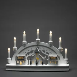 Julepynt|Vinduesdekoration ^ Konstsmide Christmas LED-lysbue, huse, hvid, 7 lyskilder