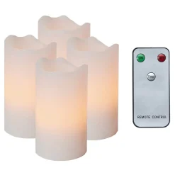 STAR TRADING Dekorationsbelysning|Julepynt > LED lys Candle med fjernbetjening, 4'er sæt, hvid