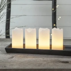 STAR TRADING Dekorationsbelysning|Julepynt > LED lys Candle med fjernbetjening, 4'er sæt, hvid