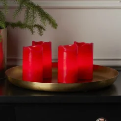 STAR TRADING Dekorationsbelysning|Julepynt > LED lys Candle med fjernbetjening, 4'er sæt, rød
