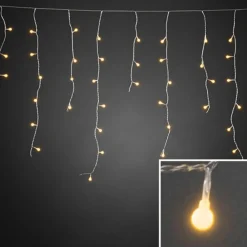 Konstsmide Christmas Dekorationsbelysning|Julepynt > LED lysgardin ice rain amber transp. 10m