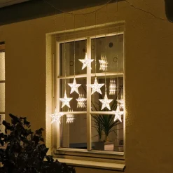 Konstsmide Christmas Dekorationsbelysning|Julepynt > LED-lysgardin med 7 stjerner, varm hvid