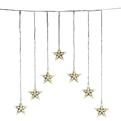 Konstsmide Christmas Dekorationsbelysning|Julepynt > LED-lysgardin med 7 stjerner, varm hvid