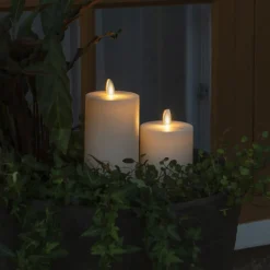 Konstsmide Christmas Julepynt|Led Stearinlys > LED-lys IP44 cremehvid glat Højde 13 cm