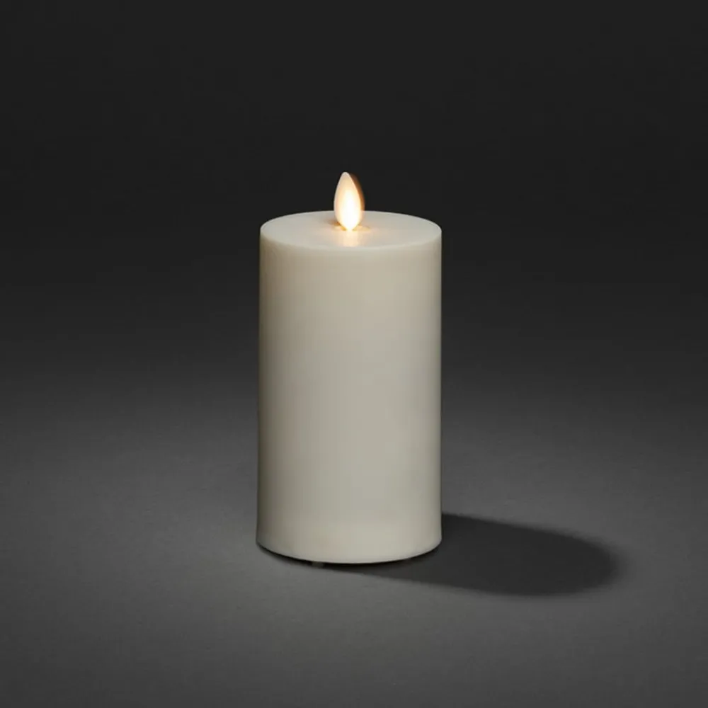 Konstsmide Christmas Julepynt|Led Stearinlys > LED-lys IP44 cremehvid glat Højde 18 cm