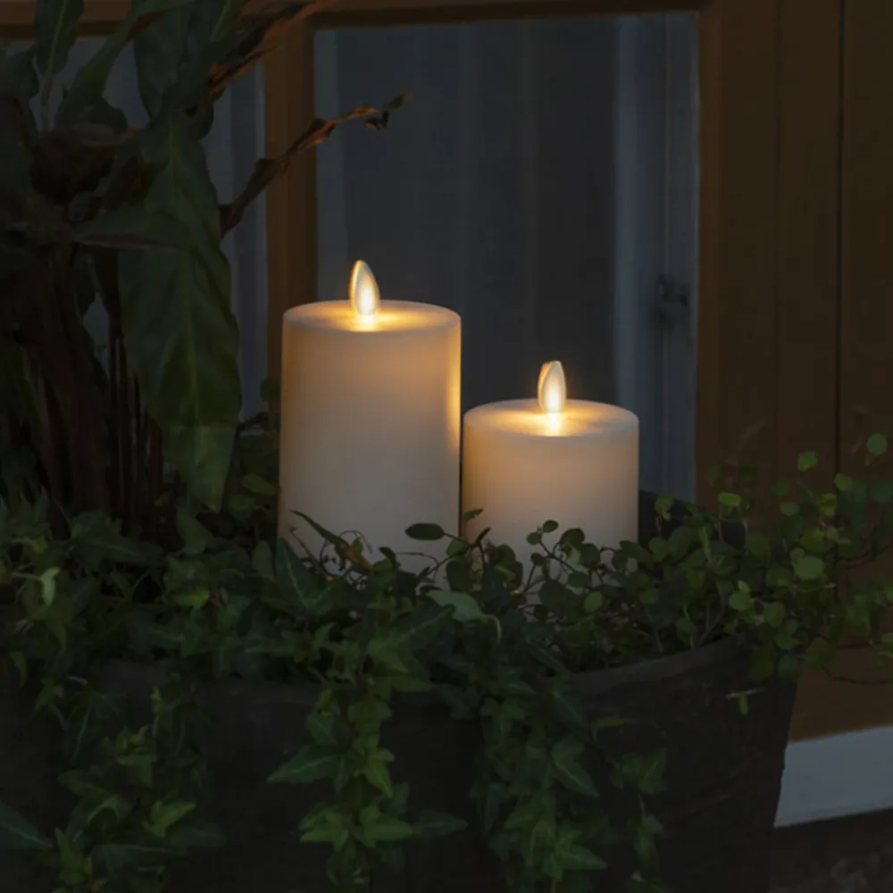 Konstsmide Christmas Julepynt|Led Stearinlys > LED-lys IP44 cremehvid glat Højde 18 cm