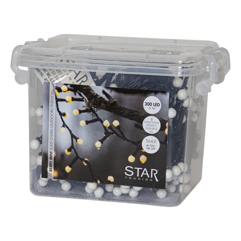 STAR TRADING Dekorationsbelysning > LED-lyskæde Berry Mini med timerfunktion hvid