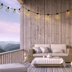 Näve Dekorationsbelysning|Solcellelamper > LED-lyskæde CADENA, 2.500 K, sort, 10 lyskilder, 10 m
