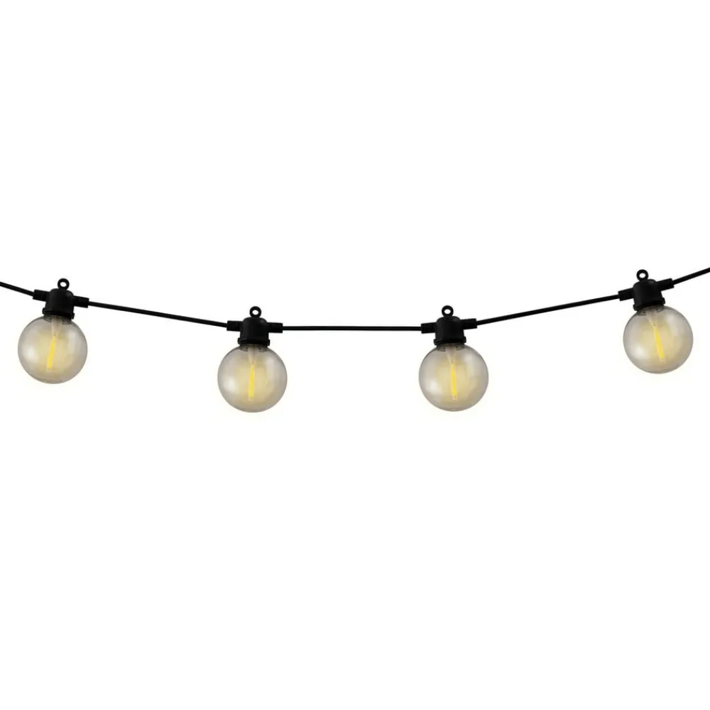 Näve Dekorationsbelysning|Solcellelamper > LED-lyskæde CADENA, 2.500 K, sort, 10 lyskilder, 10 m