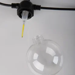 Näve Dekorationsbelysning|Solcellelamper > LED-lyskæde CADENA, 2.500 K, sort, 10 lyskilder, 10 m