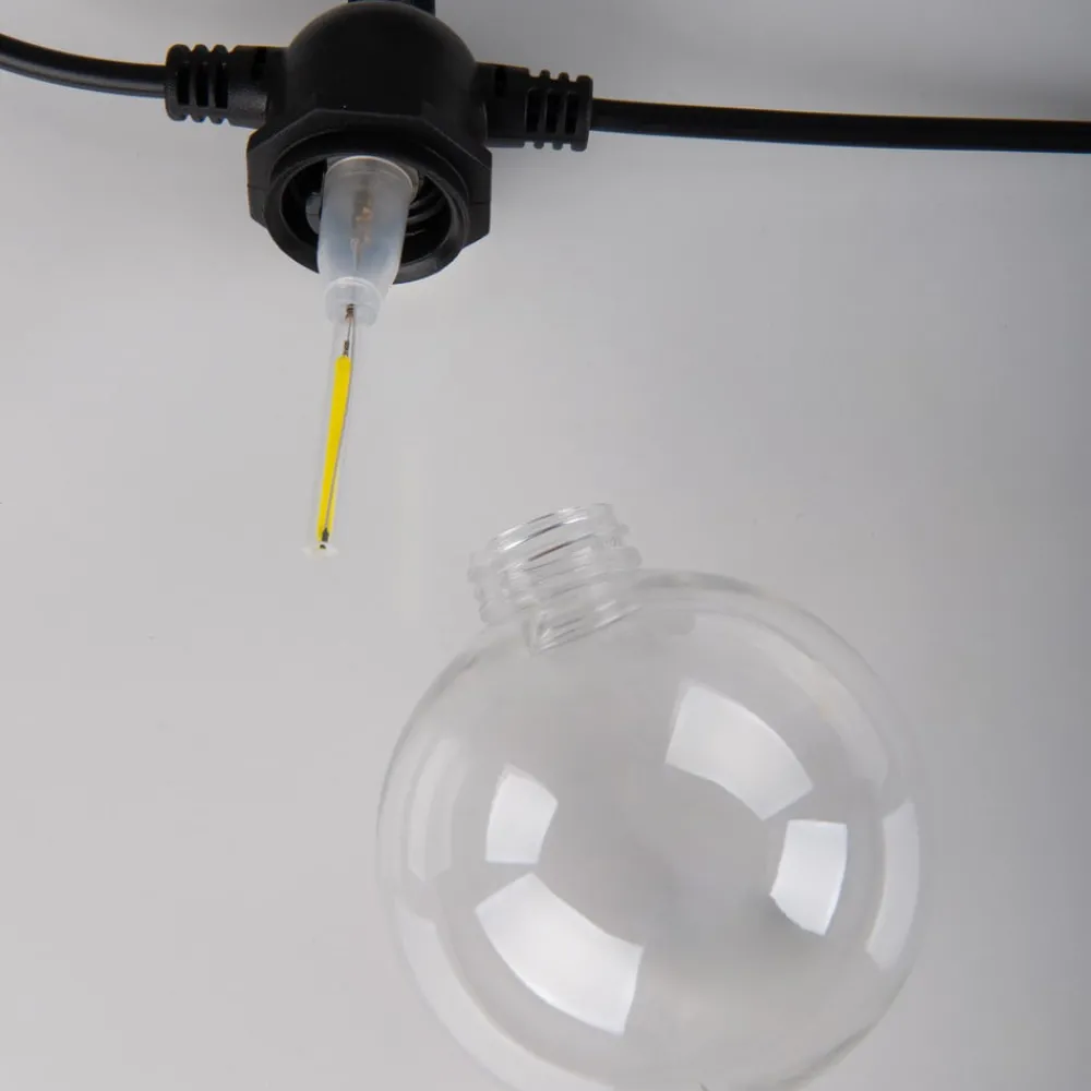 Näve Dekorationsbelysning|Solcellelamper > LED-lyskæde CADENA, 2.500 K, sort, 10 lyskilder, 10 m