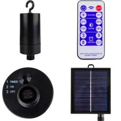 Näve Dekorationsbelysning|Solcellelamper > LED-lyskæde CADENA, 2.500 K, sort, 10 lyskilder, 10 m