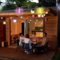 Näve Solcellelamper > LED-lyskæde CADENA, RGB, sort, 10 lyskilder, 10 m