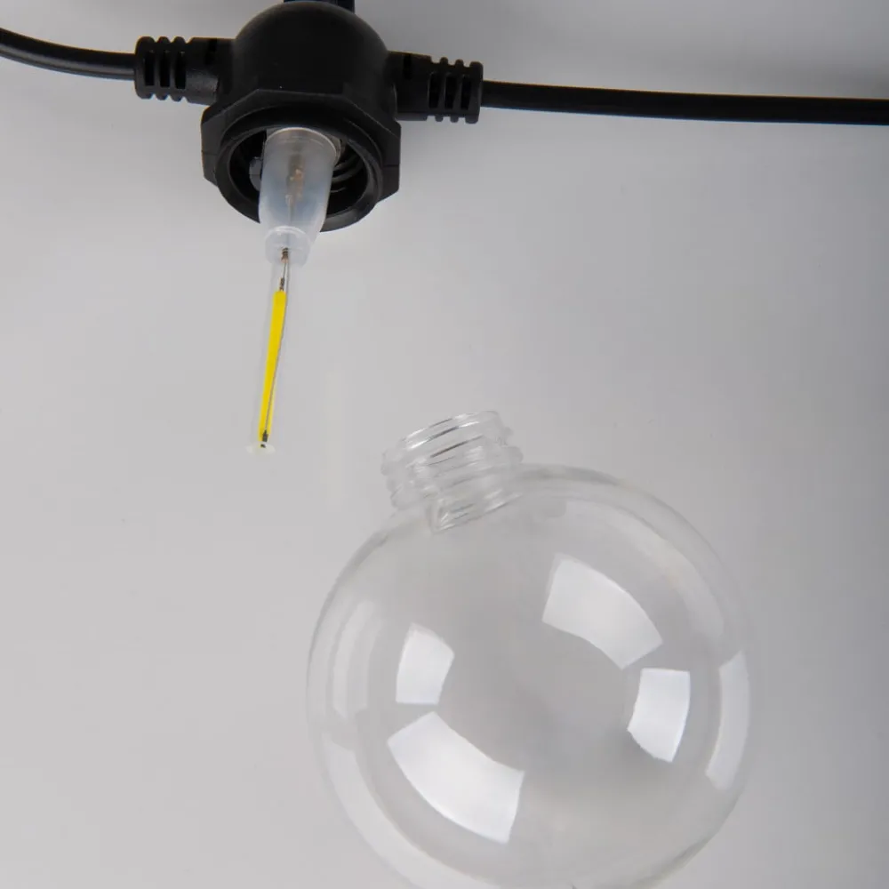 Näve Solcellelamper > LED-lyskæde CADENA, RGB, sort, 10 lyskilder, 10 m