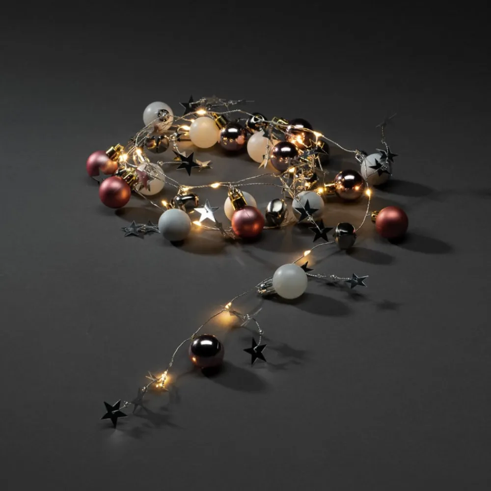Dekorationsbelysning|Julepynt ^ Konstsmide Christmas LED-lyskæde, farverige perler, kugle og stjerner