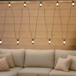 Lamkur Dekorationsbelysning|Terrassebelysning > LED-lyskæde Garlands, længde 1000 cm, sort, 10 lyskilder.