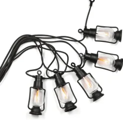 Lamkur Dekorationsbelysning|Terrassebelysning > LED-lyskæde Garlands, længde 1000 cm, sort, 10 lyskilder.