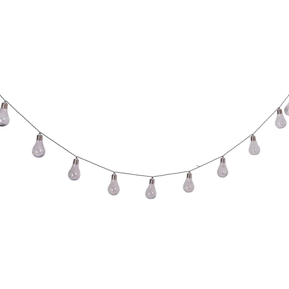 Näve Solcellelamper > LED-lyskæde m. solcelle, glødepære, 10 lyskilder