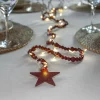 STAR TRADING Dekorationsbelysning|Julepynt > LED-lyskæder Beady, rød, træperler, 150 cm, batteri