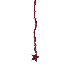 STAR TRADING Dekorationsbelysning|Julepynt > LED-lyskæder Beady, rød, træperler, 150 cm, batteri