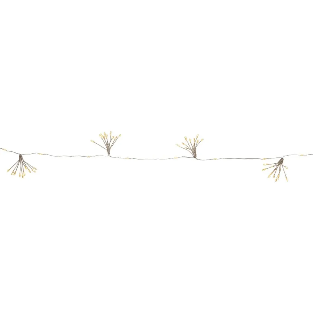 Dekorationsbelysning|Julelyskæder ^ STAR TRADING LED-lyskæder Dew Drop Flower, sølv, 140 cm, batteri