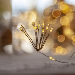 Dekorationsbelysning|Julelyskæder ^ STAR TRADING LED-lyskæder Dew Drop Flower, sølv, 140 cm, batteri