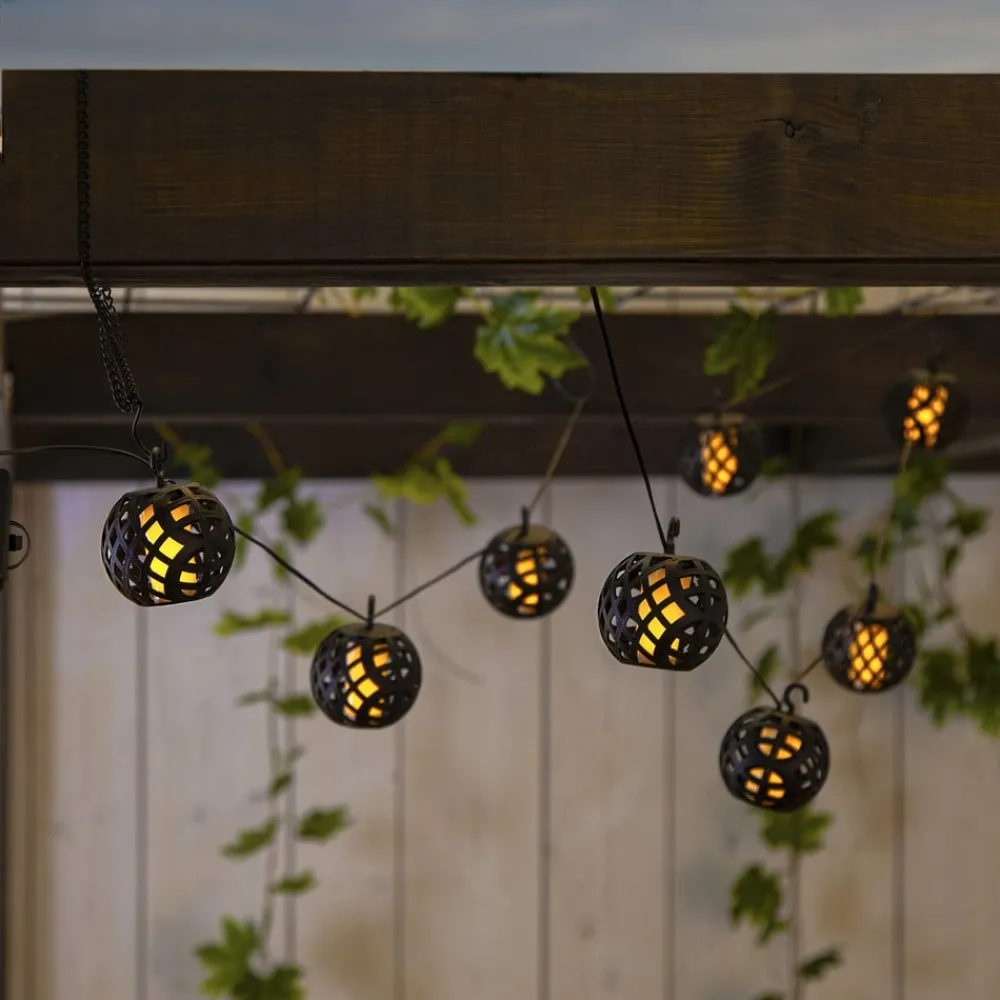 STAR TRADING Dekorationsbelysning|Solcellelamper > LED-lyskæde solcelle Flame med flamme effekt