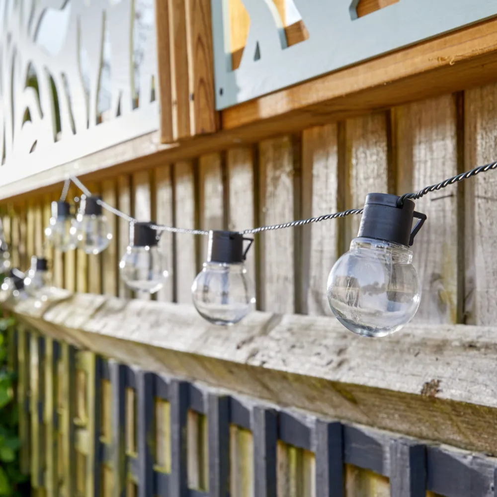 Dekorationsbelysning|Solcellelamper ^ SMART GARDEN LED-lyskæde til solcelle, GloBulb, 40 lamper, IP44