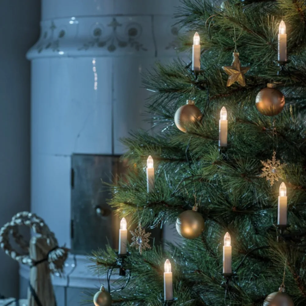 Konstsmide Christmas Dekorationsbelysning > LED-lyskæde top pærer IP20 rav 16-flamme