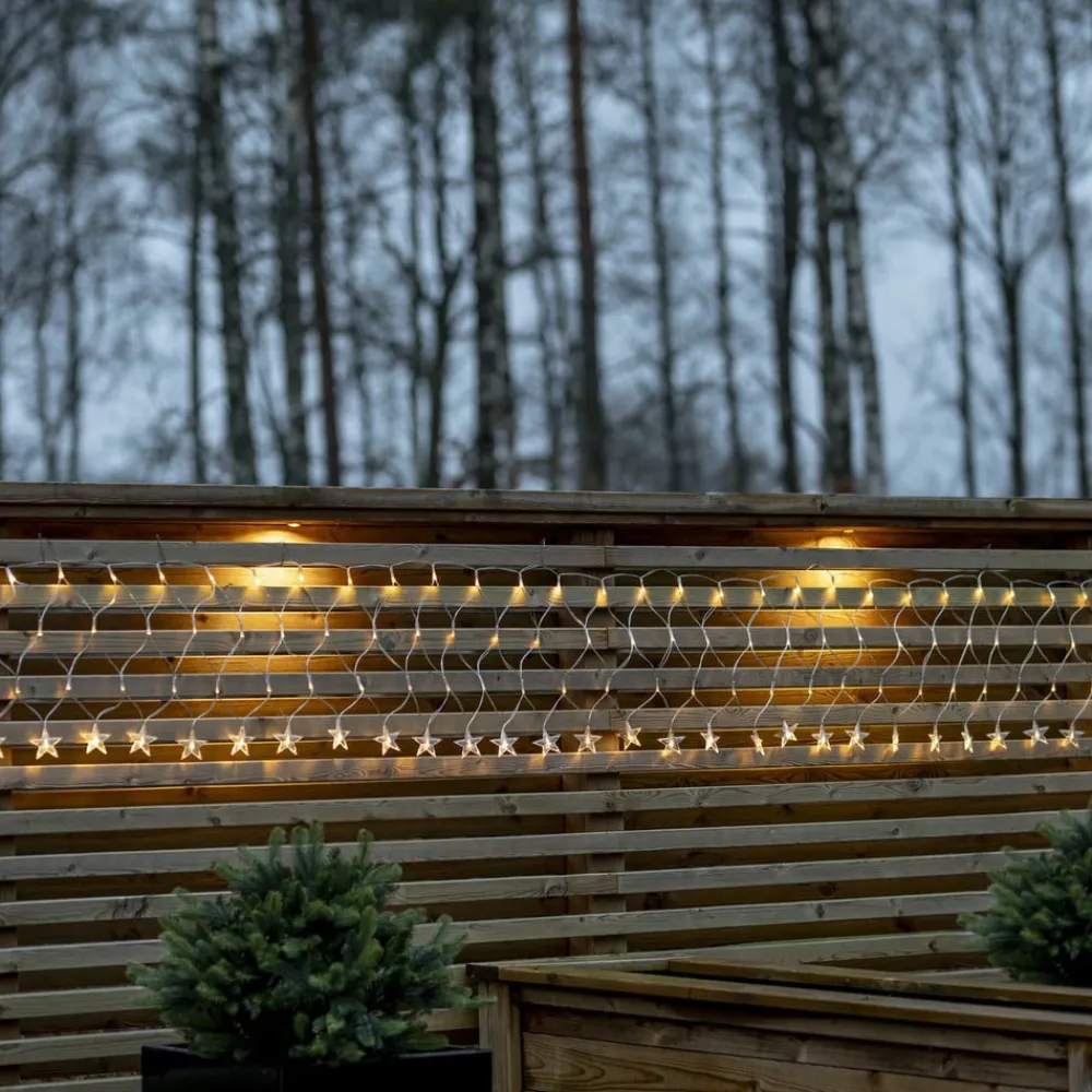 Julepynt|Vinduesdekoration ^ STAR TRADING LED-lysnet StarNet klar plast længde 480 cm 160 LED'er