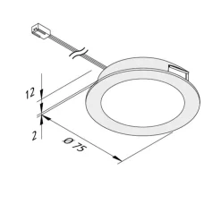 Hera Underskabsbelysning > LED-møbelindbygningslampe FAR 68 stål 4W 3.000K
