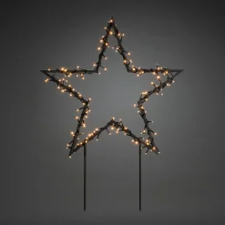 Dekorationsbelysning|Julepynt ^ Konstsmide Christmas LED-metalstjerne med jordspyd, sort