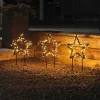 Dekorationsbelysning|Julepynt ^ Konstsmide Christmas LED-metalstjerne med jordspyd, IP44, sæt/3