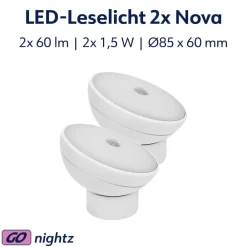 Müller-Licht Natlys > LED-natlampe Nova, sensor, hvid, plast, 2-pak