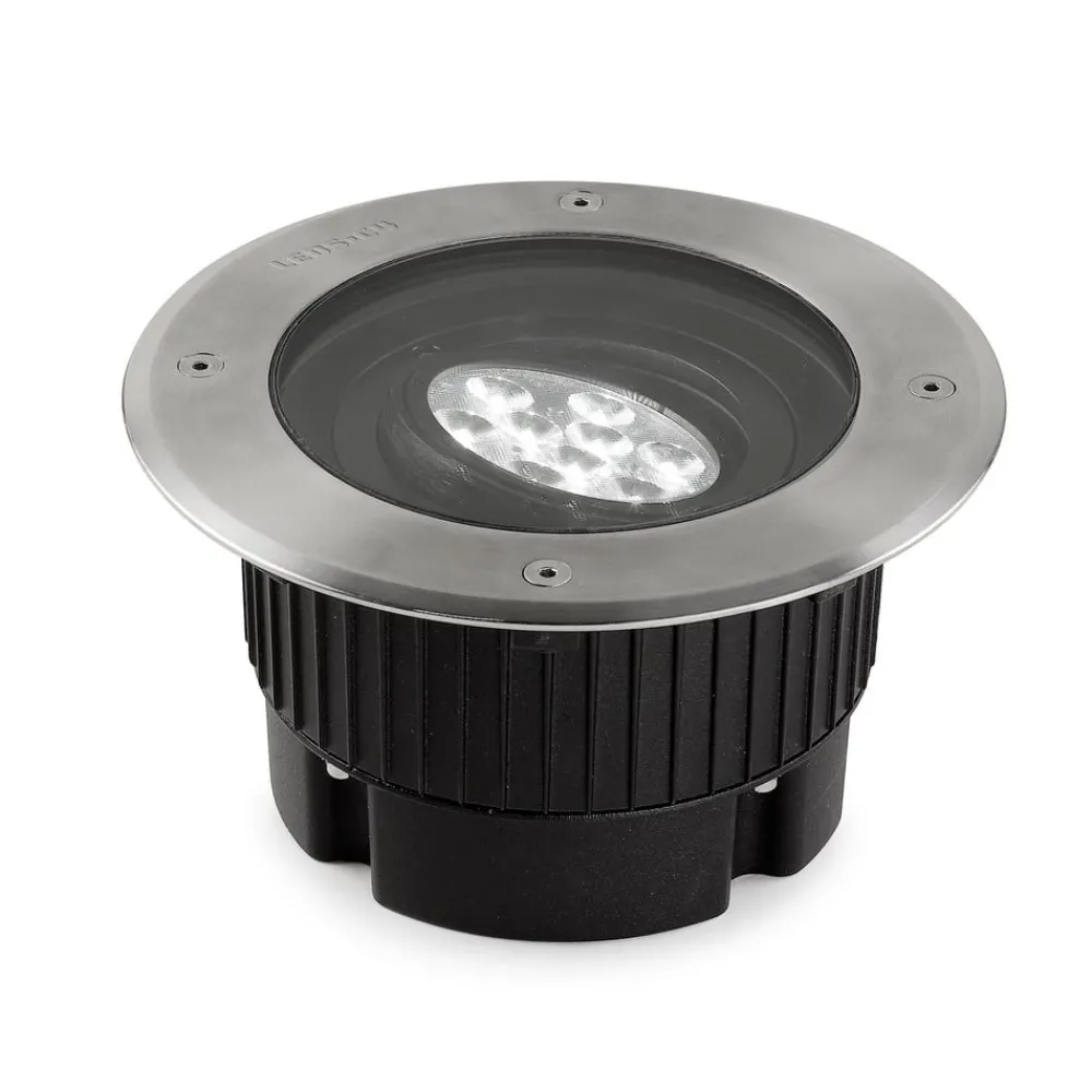 LEDS-C4 Nedgravet Udebelysning|Udendørs Spot > LED nedgravningslampe Gea, Ø 18 cm, 3000K, stål