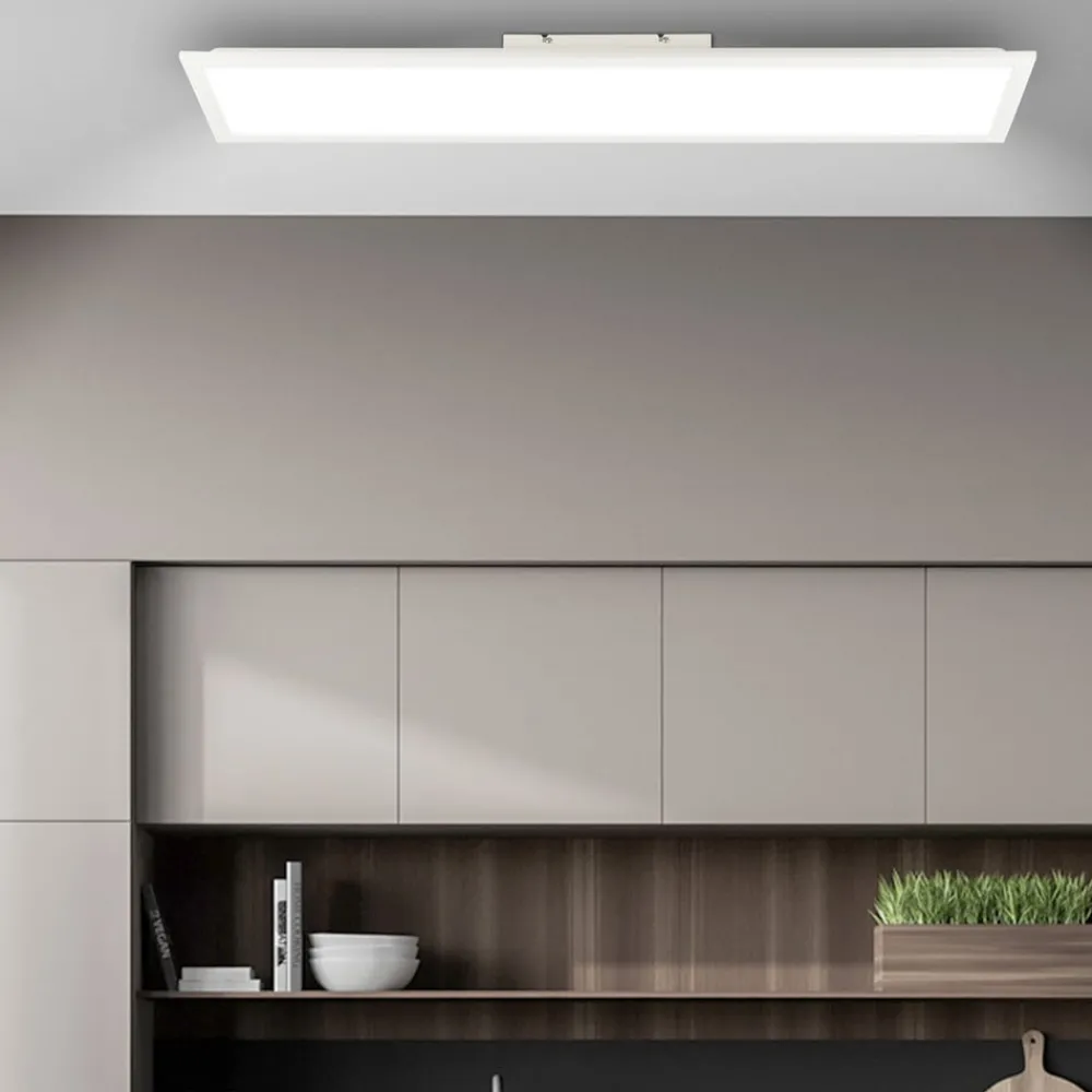 Briloner Arbejdsrum/Kontor > LED-panel Simple A, hvid, 100 x 25 cm, metal, 4.000 K