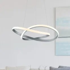 Reality Leuchten Pendellamper > LED-pendel Course, mat nikkel, 3.000 K, Ø 60 cm, metal