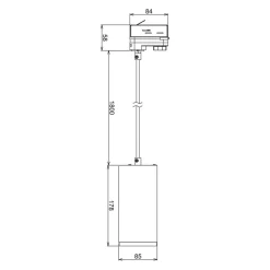 Deko-Light Skinnesystem > LED-pendellampe 3-faset 20W sort