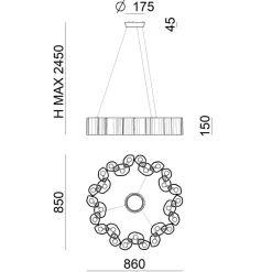 Stilnovo Pendellamper > LED-pendellampe Honey, dæmpbar, rund, 86 cm