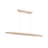 Searchlight Pendellamper > LED-pendellampe Kenzie, længde 60 cm, lysebrun, træ, CCT