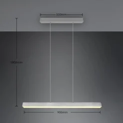 Skinnesystem ^ Trio Lighting LED-pendellampe Paros DUOline, bjælke, nikkel