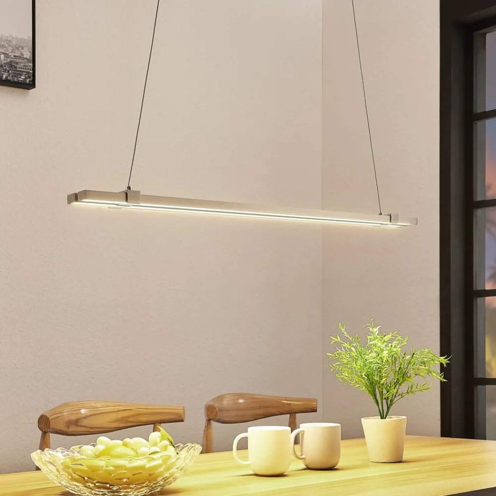 Pendellamper|Pendellamper ^ Lucande LED-pendellampe Tymon i bjælkeform, smal, udtræk
