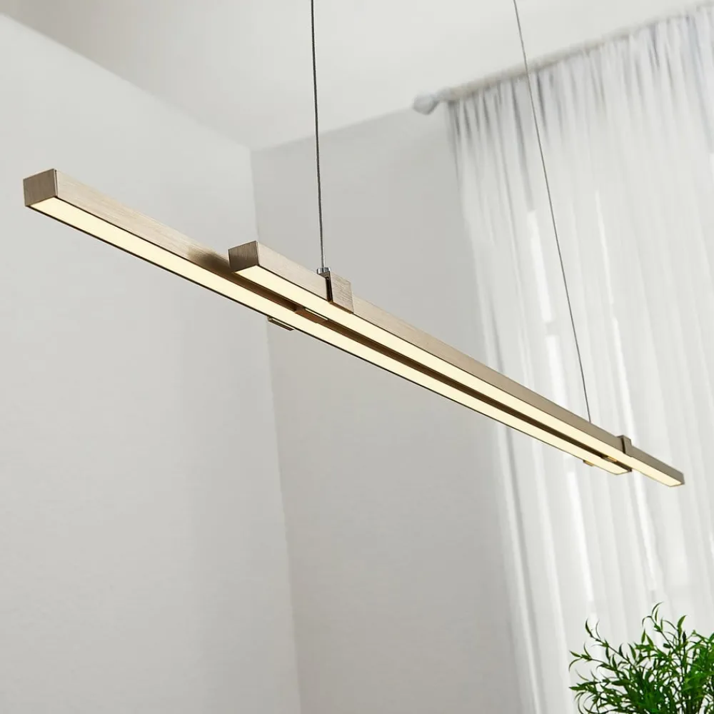 Pendellamper|Pendellamper ^ Lucande LED-pendellampe Tymon i bjælkeform, smal, udtræk