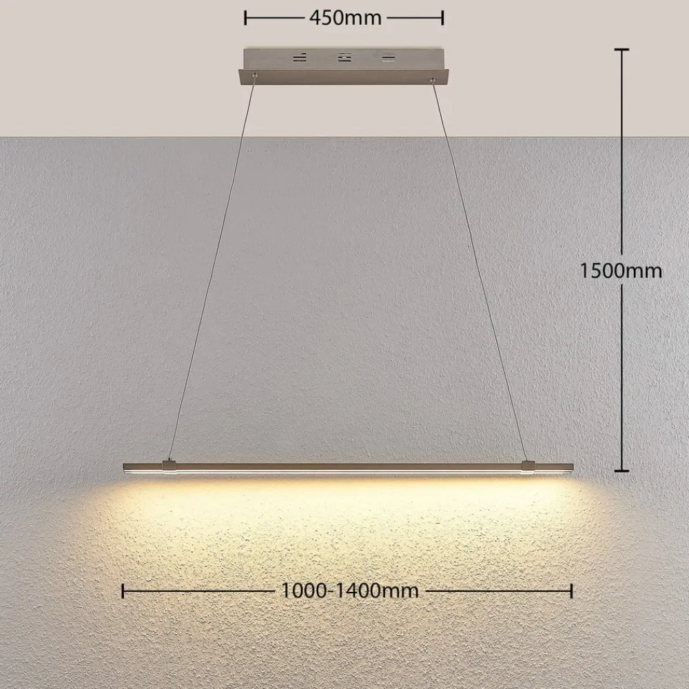 Pendellamper|Pendellamper ^ Lucande LED-pendellampe Tymon i bjælkeform, smal, udtræk