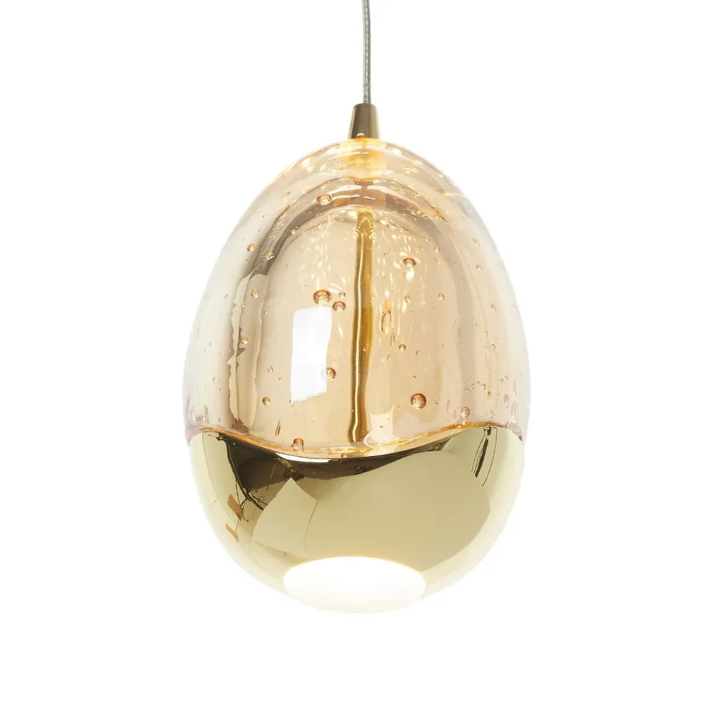 Pendellamper|Pendellamper ^ Schuller Valencia LED-pendel Rocio, 5-lys, rund, metal, glas, guld
