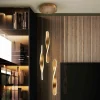 Pendellamper ^ Schuller Valencia LED-pendel Twist, 3-l. Aluminium, metal, akryl, guldfarvet